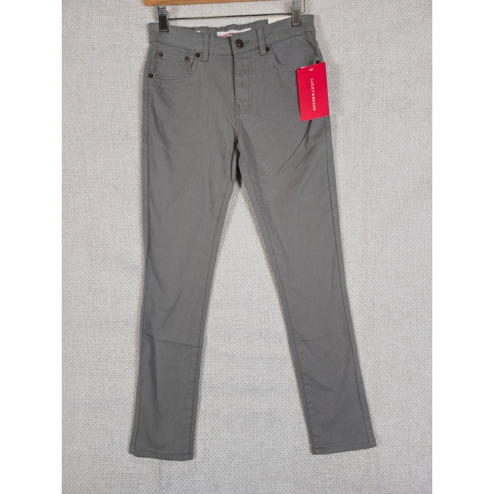 Lucky Brand Skinny Stretch Pants Gray Girls Size 12 Adjustable Waist  NWT‎